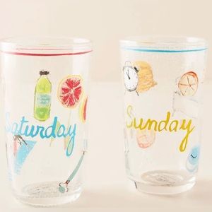 Anthropologie Saturday & Sunday small glass set